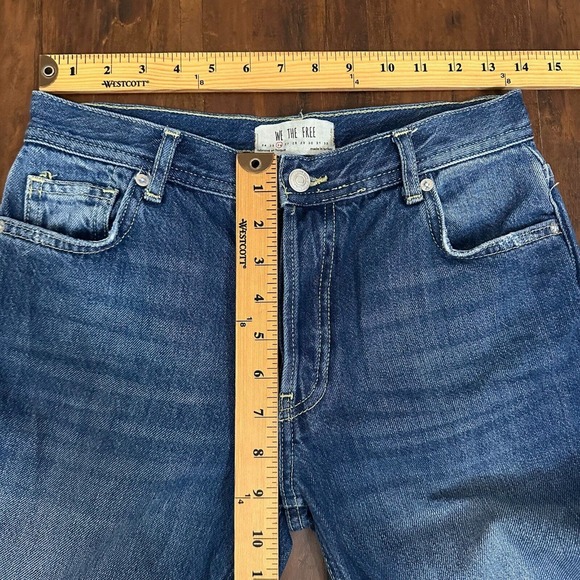 FREE PEOPLE WE THE FREE Maggie Mid-Rise Straight Leg Jeans Sequoia Blue - Picture 11 of 13